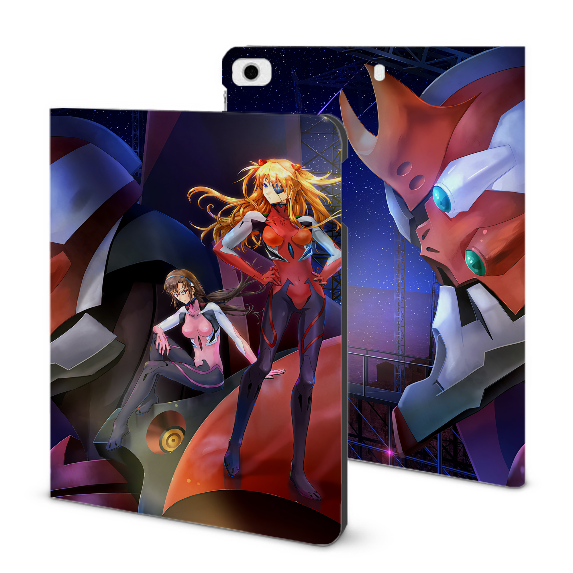 （画像用） EVA 新世紀エヴァンゲリオン IPad ケース ブック型 PUレザー TPU 耐衝撃 軽量 薄型 ペン収納なし 全面保護 IPad 各モデル対応